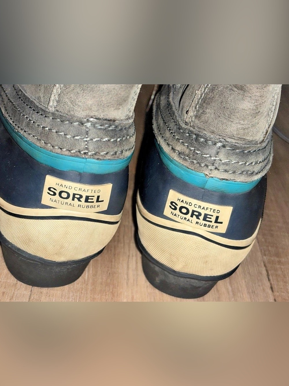 SOREL Waterproof Winter Snow Boots Gray Wool Quilted Lace Up Size 8 - Picture 8 of 12